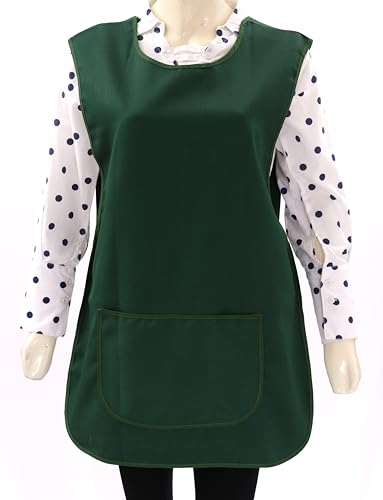 LINEN CLOSET Womens Tabards with Pockets for Men Ladies Cleaning Catering Chef Kitchen Aprons Unisex Hygea Tabard Apron Work Tabards - Image 2