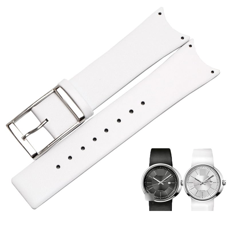 Bracelet montre cuir de veau véritable CK KOV231 souple et résistant blanc