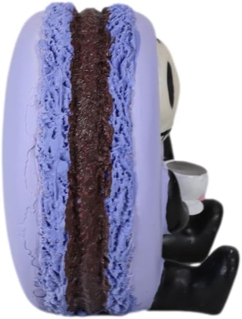 Miniatura 7 de Ebros Gift Furrybones Ronny The Lavender Purple Macaron sosteniendo una taza de café, figura coleccionable, esqueleto monstruo, disfraz completo,