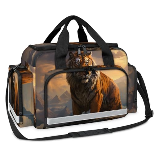 GzLeyigou First Aid Bags Empty, Striped Tiger Emergency Bag First Aid Kit Multiple Compartment Kit Carrier On Call Trauma Bag For Paramedics Emergency Medical Supplies Kit