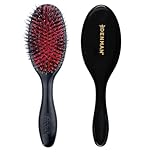 Denman Style & Shine Smoother Hairbrush with Soft Nylon Quill Boar Bristles - For Smoothing, Detangling, Straightening Hair – D81S Small Black