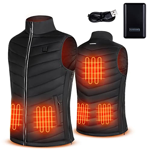 NUNEWARES Heated Vest,USB Charging Lightweight Heated Jacket,Heating Clothing for Men Women with 10000mAh Battery Included,Outdoor(Medium)