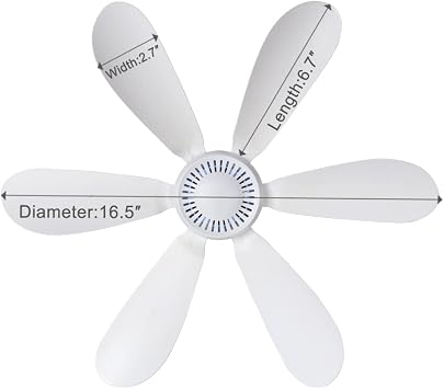 USB Mini Small Ceiling Fan quiet Camping Optional RV Fans Emergency Portable Outdoor Hanging Gazebo Canopy Dorm Fans Silent For Grow Tent,Hiking,Outages Battery operated,Power Bank powered