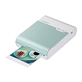 Canon SELPHY SQUARE QX10 mobiler Fotodrucker inkl. Starterset für 3 Ausdrucke mit Kleberückseite (Quadratischer Druck 6,8 x 6,8cm, eingebauter Akku, WLAN, Canon SELPHY App, Thermosublimation)mintgrün