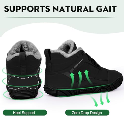 Asaint Barefoot Boots Women, Hike Winter Footwear, Winter Barefoot Wide Toe Box Shoes Women, Waterproof & Non-Slip4