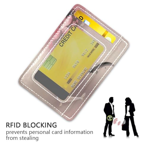 Front Pocket Minimalist Leather Slim Wallet Credit Card Holder Hand Drawn Koi Fish for Men & Women3