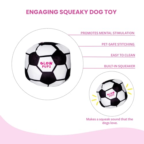 Juguete para perros bola de fútbol de peluche con pito miniatura 4