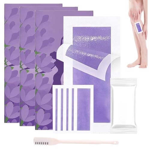 Bandas De Cera Corporales for Depilación - 60 Unidades, Kit De Depilación for Mujeres Y Hombres, Bandas De Cera Fáciles De Transportar, Bandas De Cera for Piernas, Bikini, Axilas Y Rostro(3pcs)