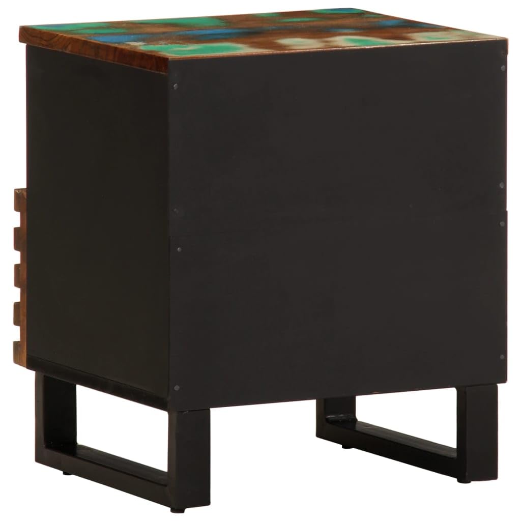 Lot de 2 tables de chevet en bois massif vieilli - 40 x 34 x 46 cm