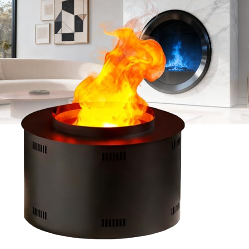 pedenencelia Chimenea Eléctrica 3D / Humidificador Eléctrico De Vapor Ionizado con Efecto Llama Realista Táctil - con Vapor/Llama Ajustable, Temporizador, Pantalla Táctil Y Control Remoto 30cm/11.8in