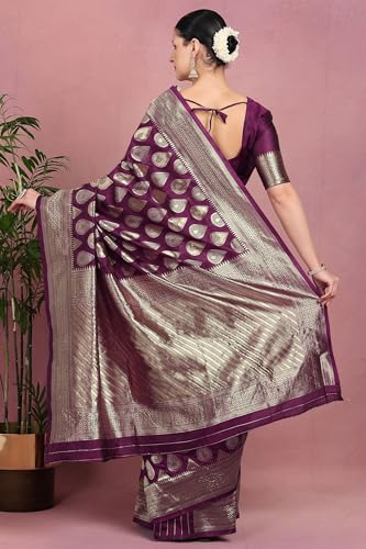 Image of Subham Saree for Woman Silk Cotton Kanjivaram | Soft Daily Wear Golden Zari Sari with Jacquard Blouse Piece