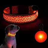 🎉 【Prevenga la pérdida y la seguridad】 ¡Puede detectar fácilmente a su perro desde lejos por la noche, y el alto brillo hace que su mascota sea muy visible para los automóviles, ciclistas y corredores para ayudar a prevenir accidentes!