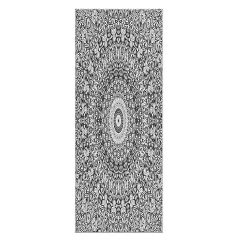 pnyoin Retro Print Yoga Towel,Hot Yoga Mat Towel with Grip Dots Sweat Absorbent Non-Slip for Hot Yoga, 24