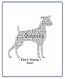 Boxer Natural Ears Dog Art Print Portrait • Personalized Home Decor and Gift for Women, Men, Kids and Dog Lovers • 8.5 x 11” • 11 x 14” Mat + Mount • Handmade USA