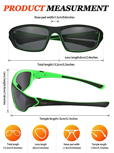 Image of Konohan 9 Pairs Polarized Sports Sunglasses for Men Driving Shades Running and Tactical Polarized Sunglasses