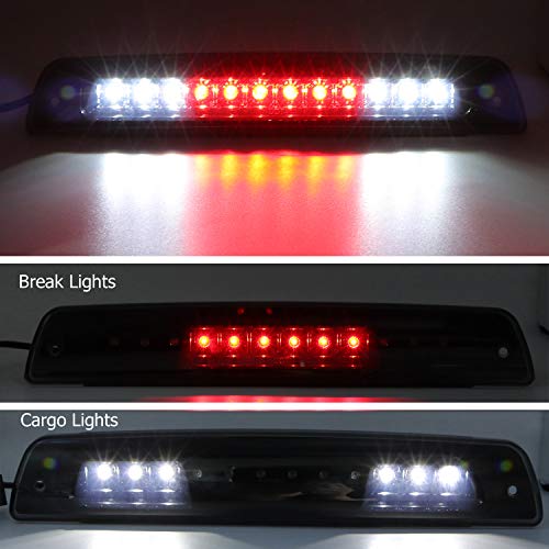 Youxmoto Fit For 1994-2001 Dodge Ram Led 3Rd Brake Light Waterproof Cargo Light High Mount Brake Light 55077263Ab 55077263Aa (Chrome Housing & Smoke Lens) #TOP1