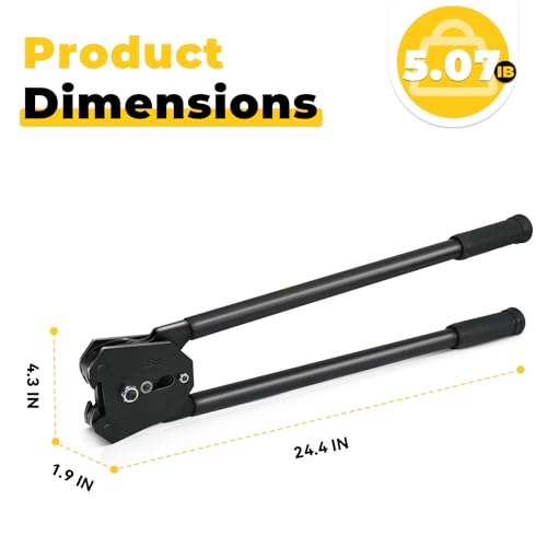 Image of Strapping Sealer /Crimper for 1 inch Steel Strapping Band Manual Banding Tool with 19 inch Extended Handle
