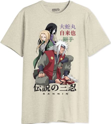Naruto Menarutts243 Camiseta, Beige Melange, XL para Hombre