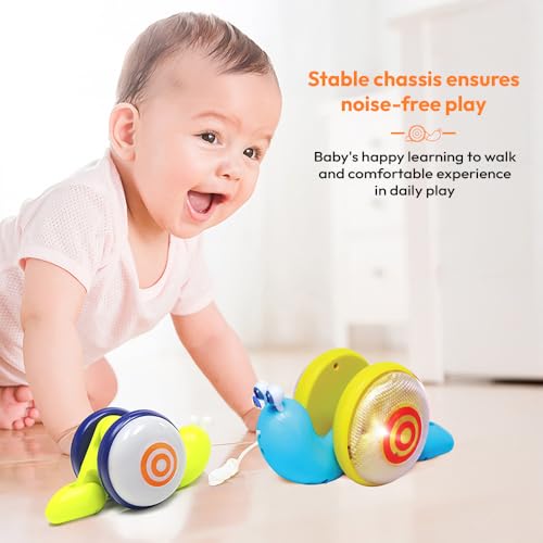 Image of StarAndDaisy Snail Tune Musical Pull-Along Toy for Baby |Lights, Music & Smooth Wheels | Safe Design Injury-Free Edges | Enhances Sensory, Auditory & Motor Skills 12+ Months Kids.