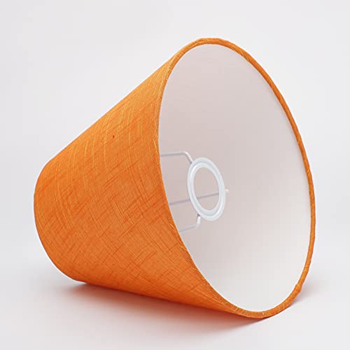 Image of 10 inch Inches, Conical Lamp Shade, Ideal for Table lamp, Cotton Fabric, Orange Texture Color