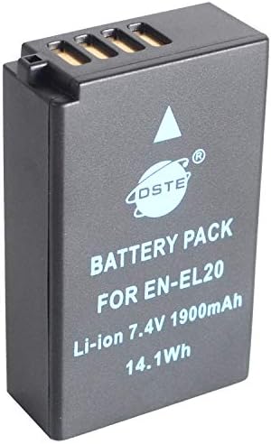 DSTE 2PCS EN-EL20 ENEL20A (1900mAh/7.4V) Battery Compatible with Nikon Coolpix P1000, 1 J2, 1 J3, 1 S1, 1 V3, 1 AW1