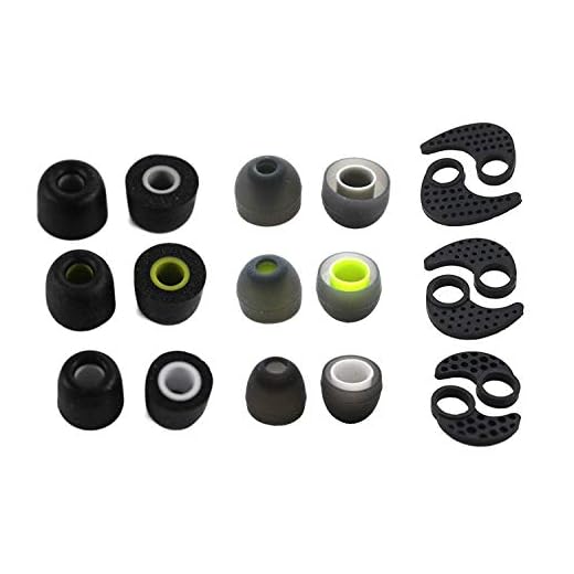 Zotech Accessory Pack for JayBird BlueBuds X, X2 & X3 - 3 Memory Foam, 3 Silicone EarFINS & 3 Rubber Earbuds