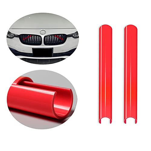 Image of SANRILY For BMW Grill Stripes Accessories Premium Grille Inserts Trims for BMW F20 F30 2012-2016, 1 2 3 Series 328i 320i 4 Series F36 Grill Inserts-Red