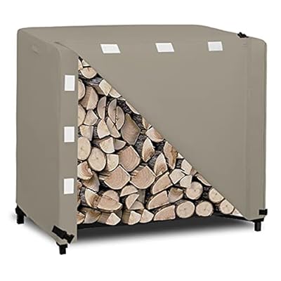 Easy-Going 4 Feet Outdoor Log Rack Cover Waterproof Weatherproof Firewood Cover with Openable Front Flap (Cover Only, Rack not Included)