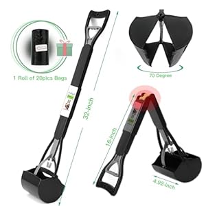 Pooper Scooper for Large Small Dogs and Cats Portable Long Handle 32inch Foldable Poop Scooppooper Scooper for Large Dogs with Poop Bags for Grass and Gravel Pet Waste Pick Up  Cucciolini Doodles Pooper scooper for large small dogs and cats portable long handle 32 inch foldable poop scooppooper scooper for large dogs with poop bags for grass and gravel pet waste pick up   cucciolini doodles