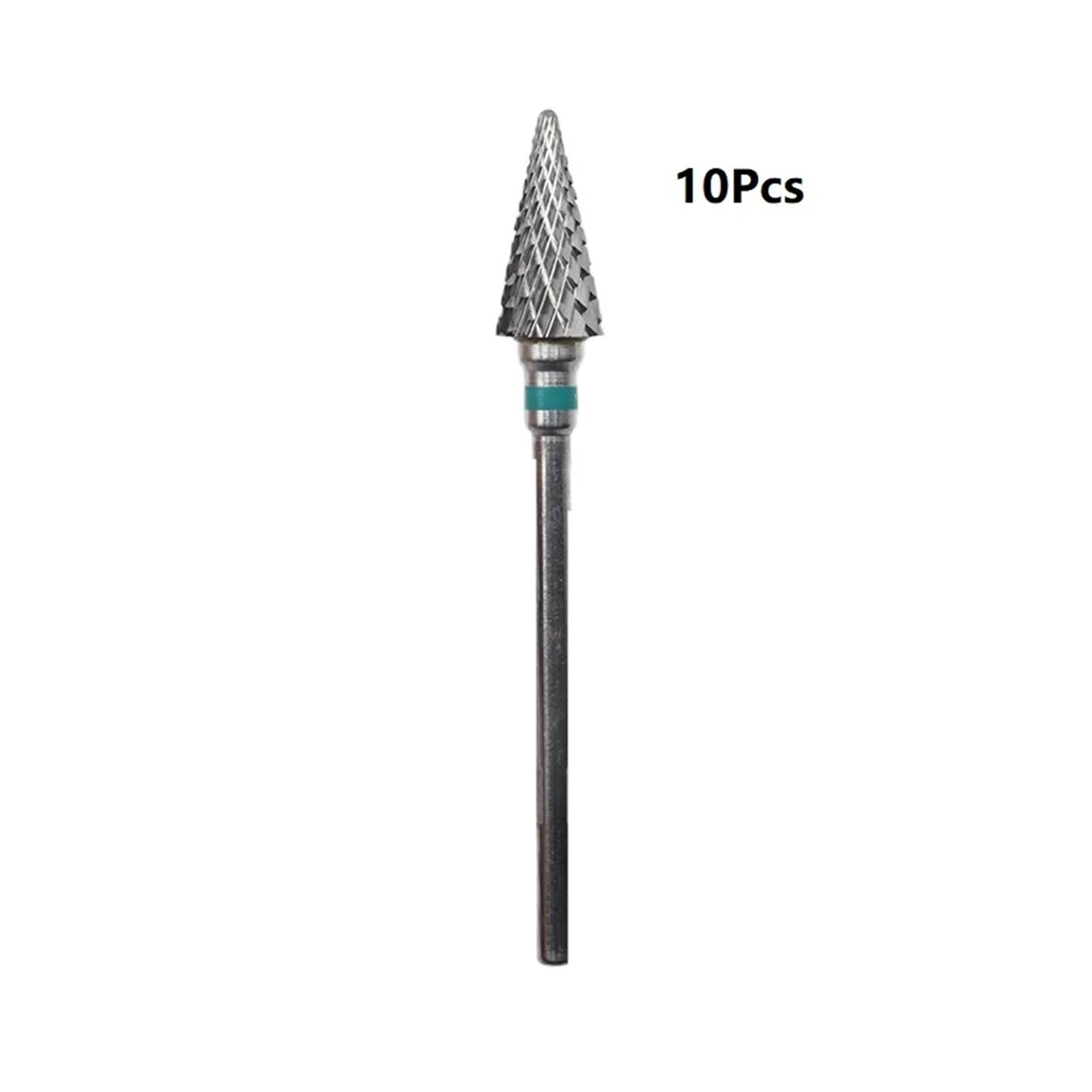 MIUYTRN Perfect Cone Cuticle Bit 3/32 wiertła do paznokci z węglików spiekanych frez do Manicure wiertarki elektryczne akcesoria do paznokci narzędzie cuicui(10pcs)