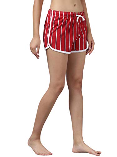 Image of KOTTY Pure Cotton Yellow and Red Striped Women Night Short - Pack of 2 (Yellow&Red)