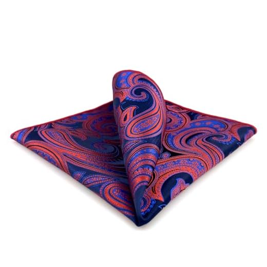 SHLAX&WING Azul Rojo Seide Einstecktücher Herren Cachemir Einstecktücher Jacquard Woven