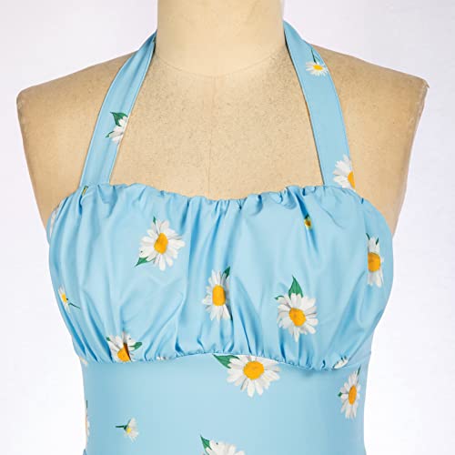Image of Belle Poque Vintage Floral Dress for Women 2026 Summer A-line Sleeveless Flowy Midi Elegant Wedding Guest Cocktail Dress
