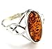 Baltic Light Honey Amber Sterling Silver Celtic Ring Cabochon Size 6x12mm (Size 8)