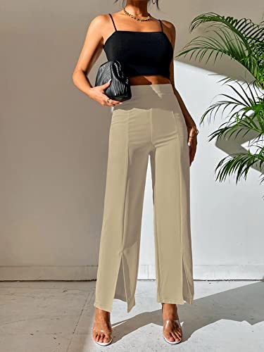 Image of Shasmi Women's Dress Pants Stretchy Work Slacks Business Casual Office Bootcut Leg Elastic Waist Regular Fit Plazzo Trouser Pant (Pant 65)
