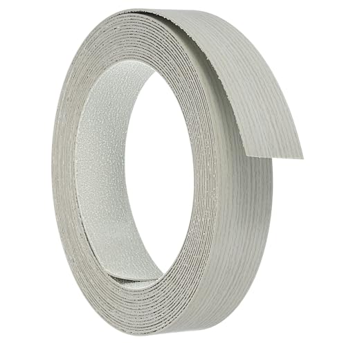 QUARKZMAN Cinta de bordes de PVC de 1 1/2 x 33 pies, chapa de cantos autoadhesiva con adhesivo termofusible, cinta preencolada para mesas de chapa, reparación de armarios, restauración de muebles