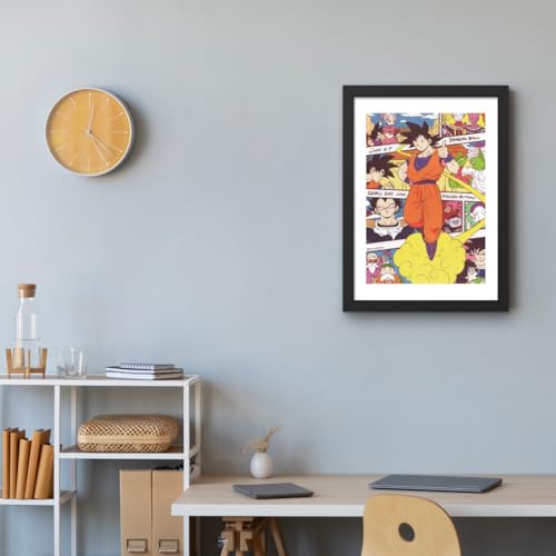 Image of CRAFT QUEST Dragon ball Z Anime Poster Laminated Posters Framed Painting For Anime Naruto Fans Wall Decor, Home Decor with Matte Black Frame (14 Inches x 10 Inches)