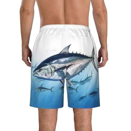 Men's Swim Trunks Quick Dry Board Shorts Mens Bathing Suit Swimsuits Bluefin Tuna Thunnus Beach Shorts with Pockets4