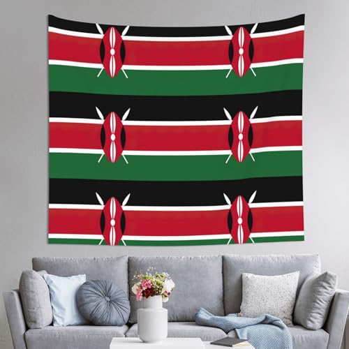 Grande tapisserie drapeau du Kenya en tissu fluide 152x130cm avec impression haute fidelite