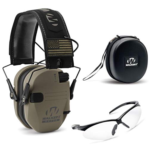 Walkers Razor Slim Electronic Muff with Case and Shooting Glasses