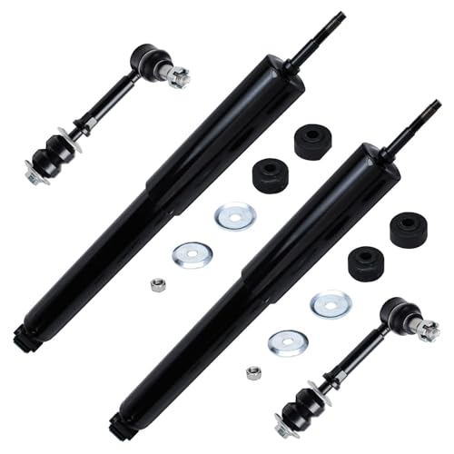 Image of Detroit Axle - 4WD Front Shock Absorbers Kit for 1995-1999 Dodge Ram 1500 2500, 1996 1997 1998, 2 Complete Shock Absorbers Assembly 2 Stabilizer Sway Bar Links Replacement