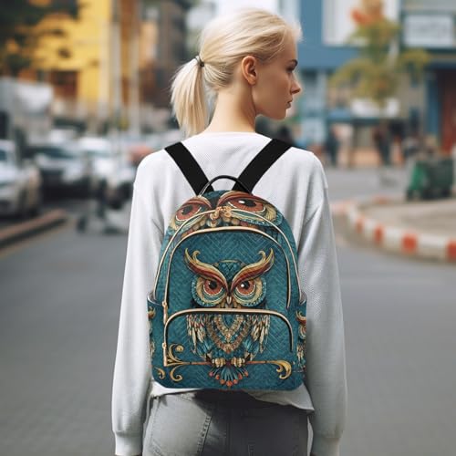 Image of ALAZA Owl Print Boho Ethnic Mini Backpack Purse for Women Travel Bag Fashion Daypack Back Pack Shoulder Bag
