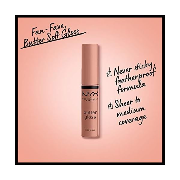 NYX PROFESSIONAL MAKEUP Butter Gloss, Non-Sticky Lip Gloss - Madeleine (Mid-Tone Nude)