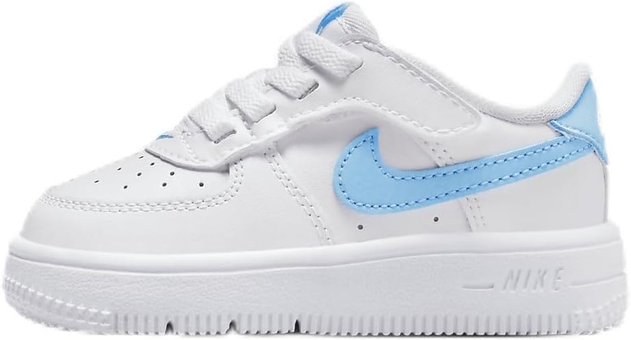 Nike Force 1 Low EasyOn Baby/Toddler Shoes (FN0236-107, White/White/Aquarius Blue) Size 3 - Main Image