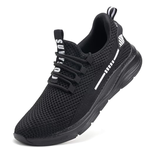 Steel Toe Shoes for Men Women Comfortable Breathable Safety Work Shoes Lightweight Indestructible Puncture Proof Work Sneakers Black 42