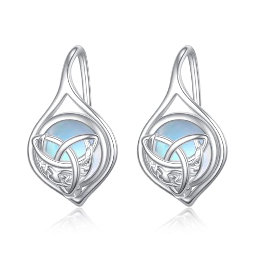 Boucles d'oreilles nœud celtique argent 925 anti-allergie lune vintage pour oreilles sensibles