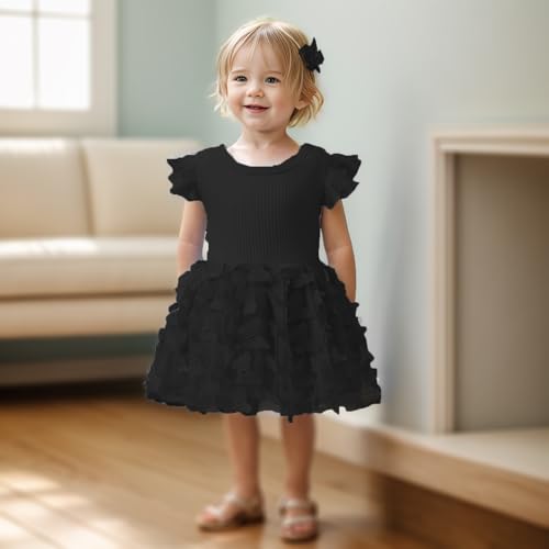 3-24M Infant Girl Bodysuit Dress Baby Romper Tutu Dresses Toddler Knit Tulle Skirt Birthday Holiday Outfits2