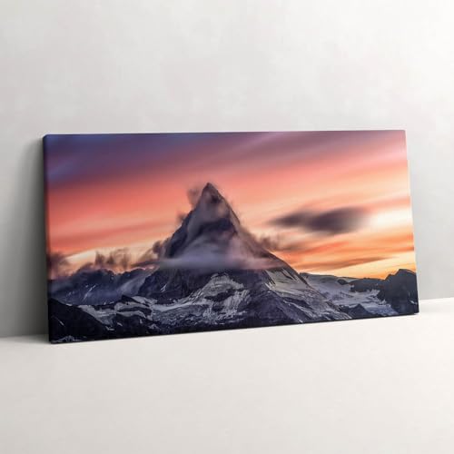 Peinture sur toile art mural montagne paysage tableau photo moderne 100x50