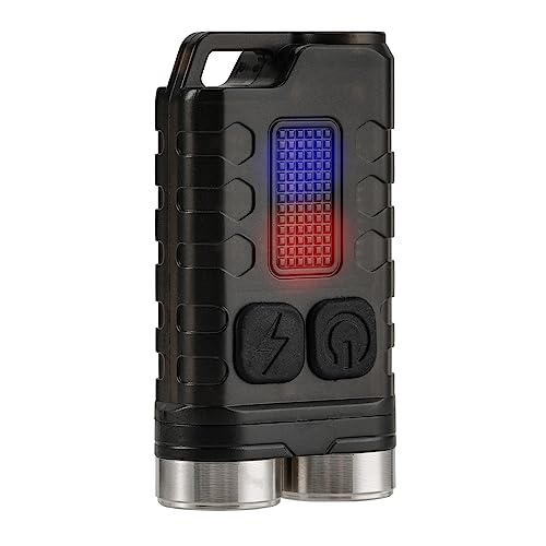 sayram 1000 Lumens EDC Keychain Flashlight, Mini LED Flashlights with UV Light, Rechargeable Pocket Keychain Light, IP65 Waterproof Small Flashlight for Camping, Outdoor, Emergency (Black)