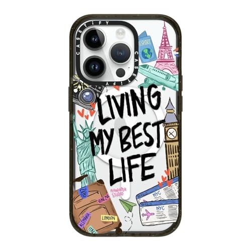 CASETiFY CpNg iPhone 14 Pro P[X [MILKi (4x MIL-STD-810G)/2.5m̗NA/MagSafe ɑΉ] - Travel Lover by Nawara Studio - ubN